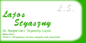 lajos styaszny business card